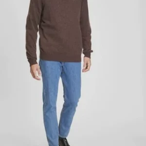 GALERIA Seide/Cashmere Pullover, V-Ausschnitt, Feingerippte Abschlüsse, Für Herren 12 DUNKELBRAUN 18