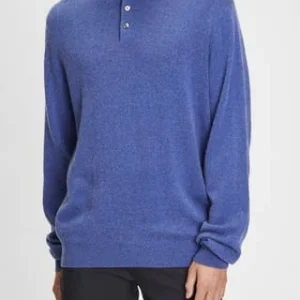 GALERIA Pullover, Seide-Kaschmir, Polokragen, Für Herren Blau 10