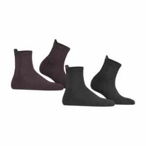 ESPRIT Socken, 2er-Pack, Meliert, Für Damen 10 ANTHRA BAROLO 15