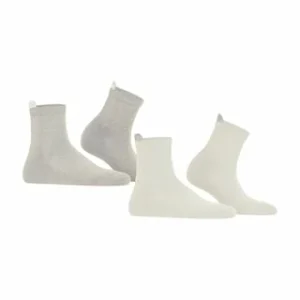 ESPRIT Socken, 2er-Pack, Meliert, Für Damen 50 WHITE GREY 15