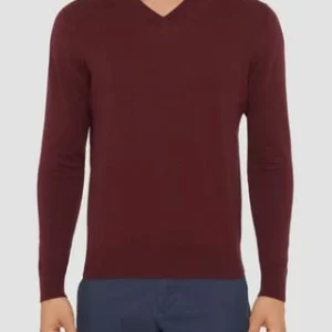 GALERIA Pullover, V-Ausschnitt, Uni, Für Herren BRICK RED 9