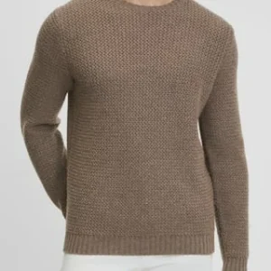 GALERIA Merino/Cashmere Pullover, Rundhals-Ausschnitt, Struktur-Design, Für Herren 1 BROWN 10