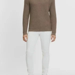 GALERIA Merino/Cashmere Pullover, Rundhals-Ausschnitt, Struktur-Design, Für Herren 1 BROWN 14