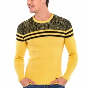 CIPO & BAXX® Pullover Mit Coolen Streifen-Details Yellow-Black 16