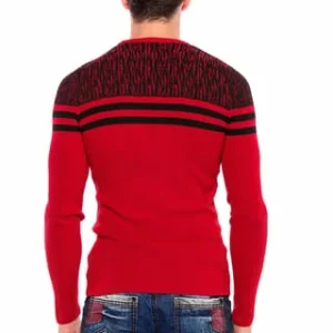 CIPO & BAXX® Pullover Mit Coolen Streifen-Details Red-Black 26