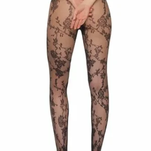 OROBLÙ Feinstrumpfhose, “Moony”, Blumendruck, Für Damen 590 BLACK 7