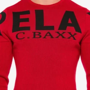 CIPO & BAXX® Strickpullover Mit Marken-Schriftzug Red 21