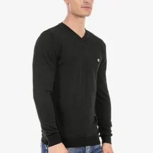 CIPO & BAXX® Pullover Mit V-Ausschnitt BLACK 15