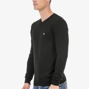 CIPO & BAXX® Pullover Mit V-Ausschnitt BLACK 17