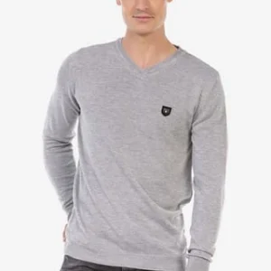 CIPO & BAXX® Pullover Mit V-Ausschnitt LIGHTGREY 12