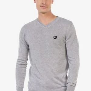 CIPO & BAXX® Pullover Mit V-Ausschnitt LIGHTGREY 16