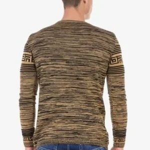 CIPO & BAXX® Strickpullover In Streifenoptik CAMEL 18