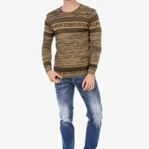 CIPO & BAXX® Strickpullover In Streifenoptik CAMEL 24