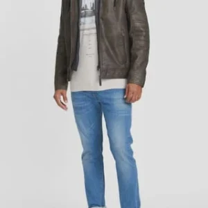 TOM TAILOR Kunstleder-Bikerjacke, Sweat-Einsatz, Kapuze, Für Herren 30513 BUFFALO BRO 21