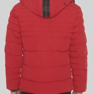 WELLENSTEYN Steppjacke “Polar Men”, Abnehmbare Kapuze, Stehkragen, Webpelz, Für Herren ROT 34