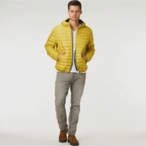 GLOBETROTTER Steppjacke, Uni, Kapuze, Reißverschluss, Eingrifftaschen, Für Herren 25362-LEMON 16