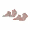 ESPRIT Sneakersocken, 2er-Pack, Streifen, Für Damen 90 WILD ROSE STORM 10